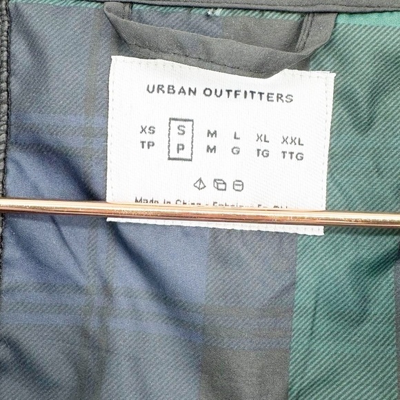 Urban Outfitters Plaid Quarter Zip hooded Windbreaker Jacket Size Small - Picture 3 of 5